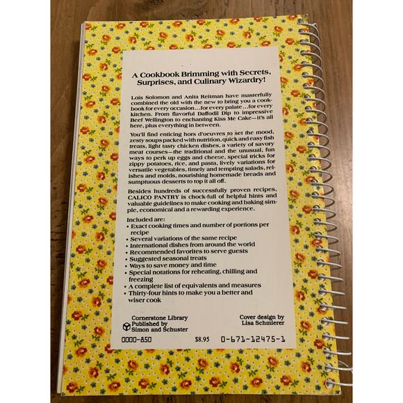 Calico Pantry Spiral Paperback Cookbook Vtg 1981 Lois Solomon Anita Reitman - Picture 2 of 10